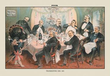 Puck Magazine: Thanksgiving Day, 1885 20x30 poster