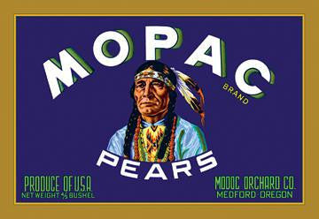 Mopac Brand Pears 20x30 poster