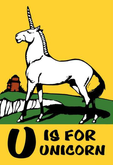 U is for Unicorn 20x30 poster