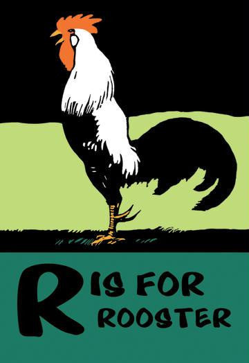 R is for Rooster 20x30 poster