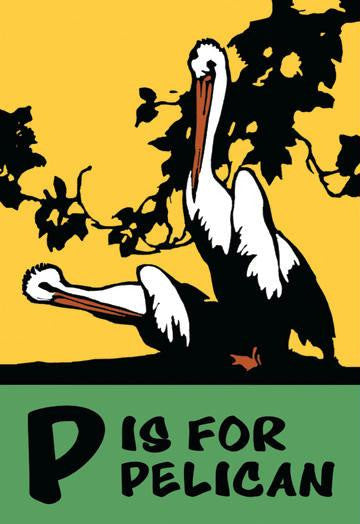 P is for Pelican 20x30 poster