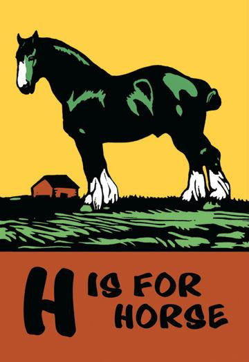 H is for Horse 20x30 poster