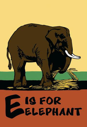 E is for Elephant 20x30 poster