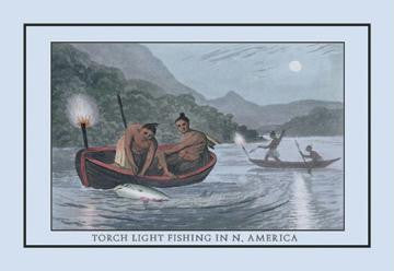 Torch Light Fishing In North America 20x30 poster