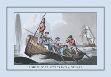 A Ship&#39;s Boat Attacking a Whale 20x30 poster