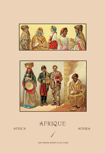 A Variety of African Costumes #2 20x30 poster