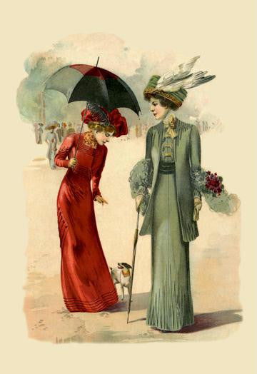 Lady in Red and Lady in Green 20x30 poster