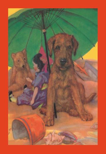 Dog on a Beach 20x30 poster