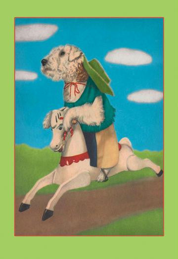 Dog on a Hobby Horse 20x30 poster