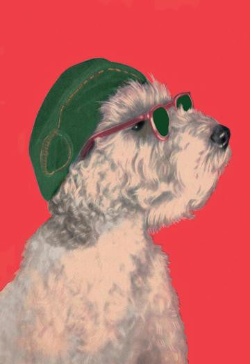 Dog with Glasses and Hat 20x30 poster