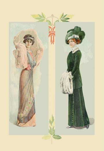 Lady in Pink, Lady in Green 20x30 poster