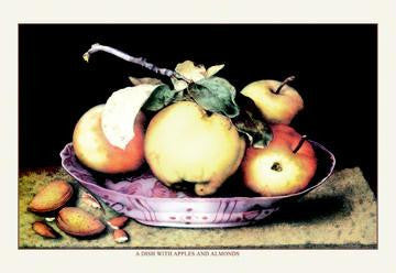 A Dish with Apples and Almonds 20x30 poster