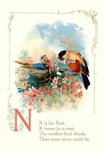 N is for Nest 20x30 poster