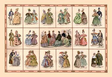 Italian Fashion of 1833 - Composite #2 20x30 poster