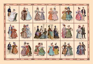 Italian Fashion of 1833 - Composite 20x30 poster