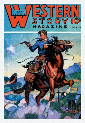 Western Story Magazine: Gunning &#39;Em Down 20x30 poster