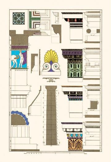 Details of Parthenon, Polychrome 20x30 poster