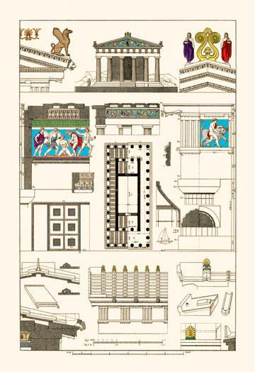 Temple of Athene and Theseus, Polychrome 20x30 poster