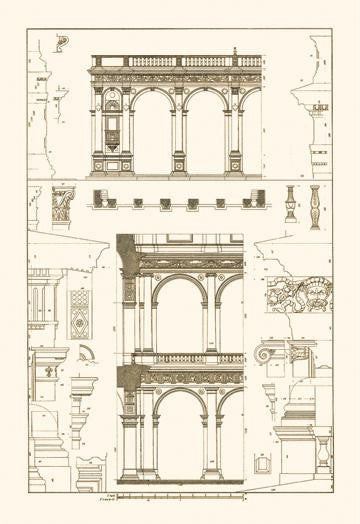 Porch of the Cathedral of Spoleto and Arcade from Palazzo Farnese 20x30 poster