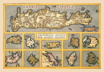 Maps of Mediterranean Islands 20x30 poster