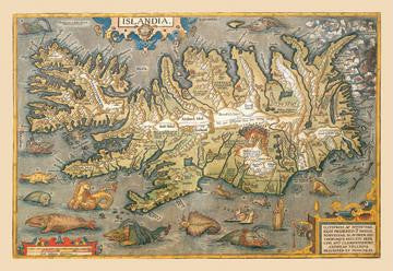 Map of Iceland 20x30 poster