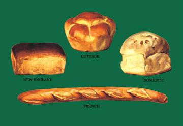 New England, Cottage, Domestic, and French Breads 20x30 poster