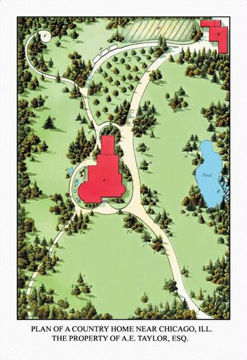 Plan of a Country Home Near Chicago, ILL. 20x30 poster