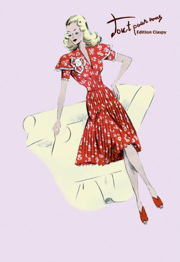 Polka-Dot Spring Dress 20x30 poster