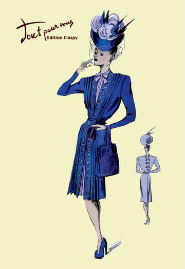 Pleated Dress with Hat and Vail 20x30 poster