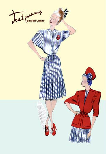 Pleated Sailor Dress with Jacket 20x30 poster