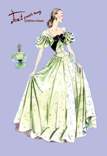 Pleated Lime Gown 20x30 poster