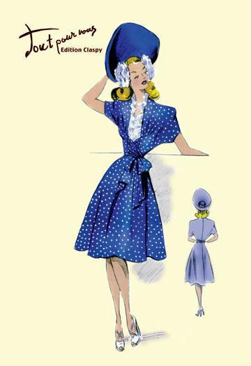 Summer Polka-Dot Dress and Hat 20x30 poster