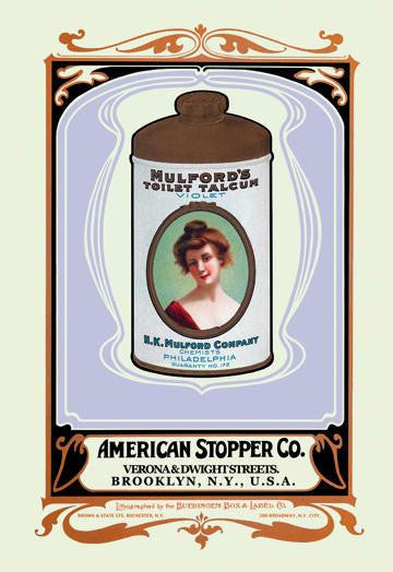 Mulford&#39;s Toilet Talcum 20x30 poster