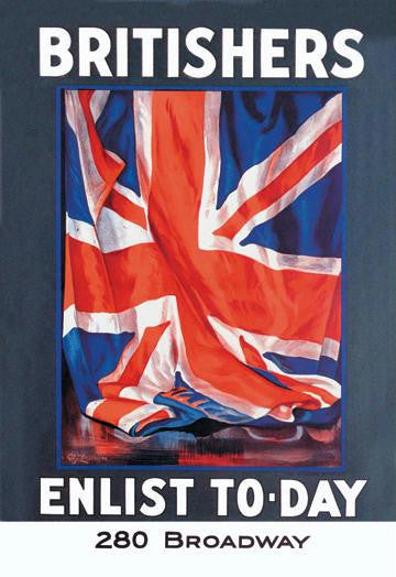 Britishers: Enlist To-Day 20x30 poster