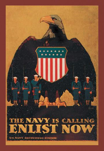 The Navy is Calling: Enlist Now 20x30 poster