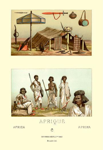 Members of Tribe and Typical Shelter 20x30 poster