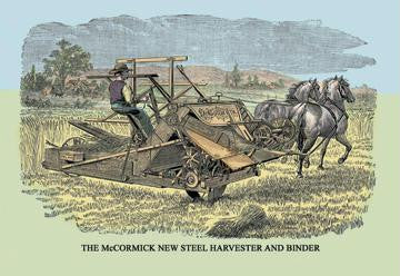 The McCormick New Steel Harvester and Binder 20x30 poster