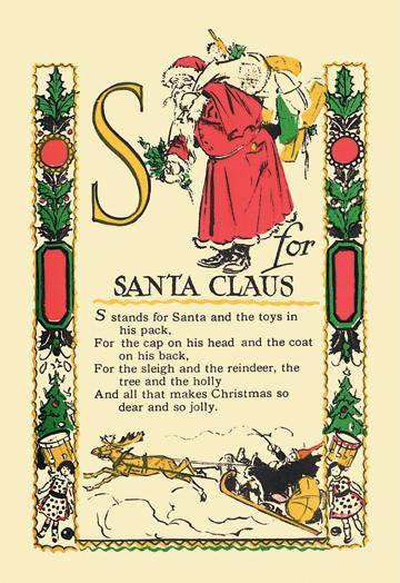 S for Santa Claus 20x30 poster