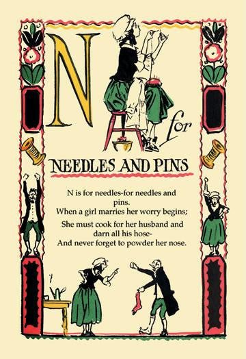 N for Needles and Pins 20x30 poster