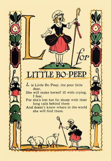 L for Little Bo-Peep 20x30 poster