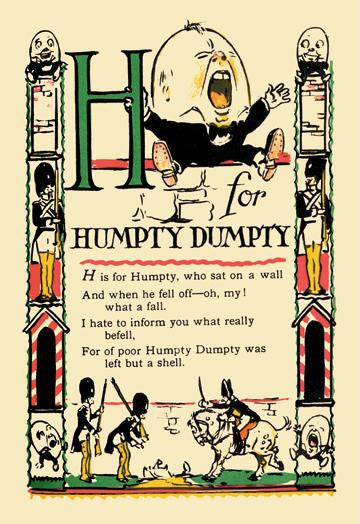 H for Humpty Dumpty 20x30 poster