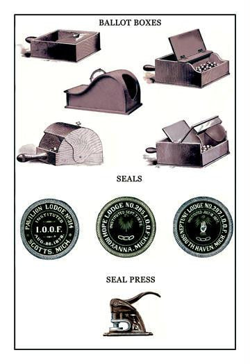 Odd Fellows: Ballot Boxes, Seals, Seal Press 20x30 poster