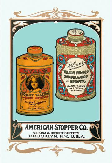 Nyal&#39;s Talcum Baby Powder and Palmer Talcum Powder Sandalwood de Oriente 20x30 poster