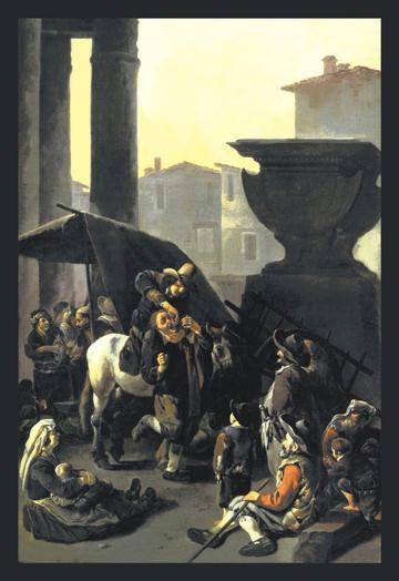 Dentist on Horseback Pulls Tooth in Town Square Before Onlookers 20x30 poster