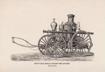 Fifth Size Single Steam Fire Engine: Hand Draft 20x30 poster