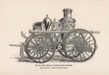 Fifth Size Single Steam Fire Engine: Short Frames 20x30 poster