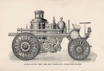 Double Extra First Size Self Propelling Steam Fire Engine 20x30 poster