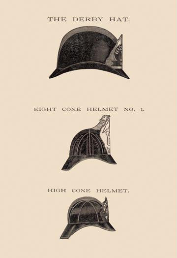 Derby Hat, Eight Cone and High Cone Helmets 20x30 poster