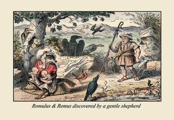 Romulus and Remus Discovered by a Gentle Shepherd 20x30 poster