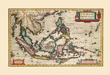 Indiae Orientalis Nova Descriptio 20x30 poster